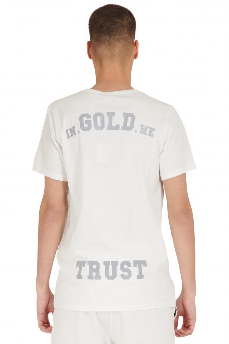 In Gold We Trust Reflective T-Shirt White Asylum1