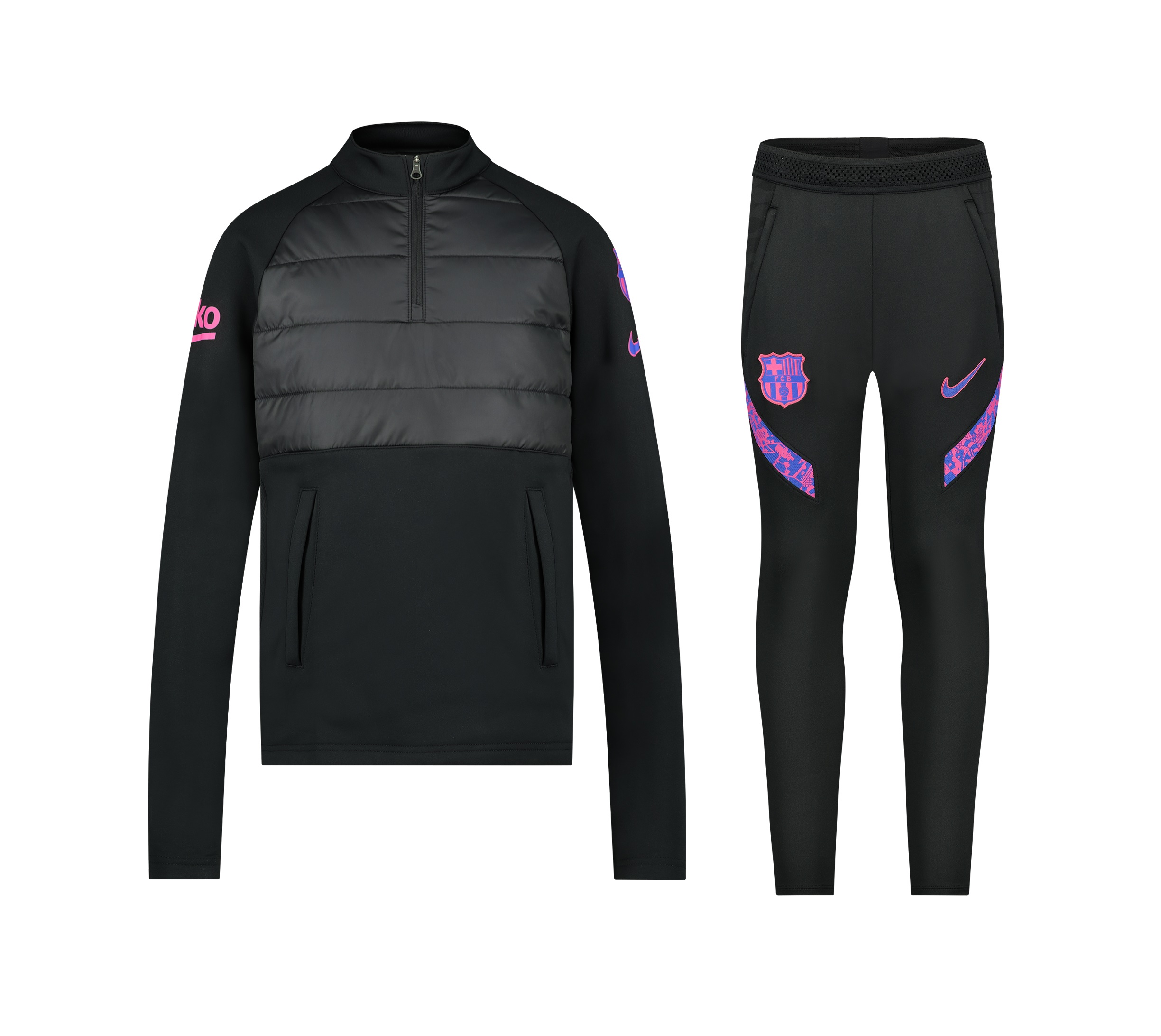 FC Barcelona Pro Winter Trainingspak Junior 2021-2022 - Maat 152 - Kleur:  Zwart | Soccerfanshop