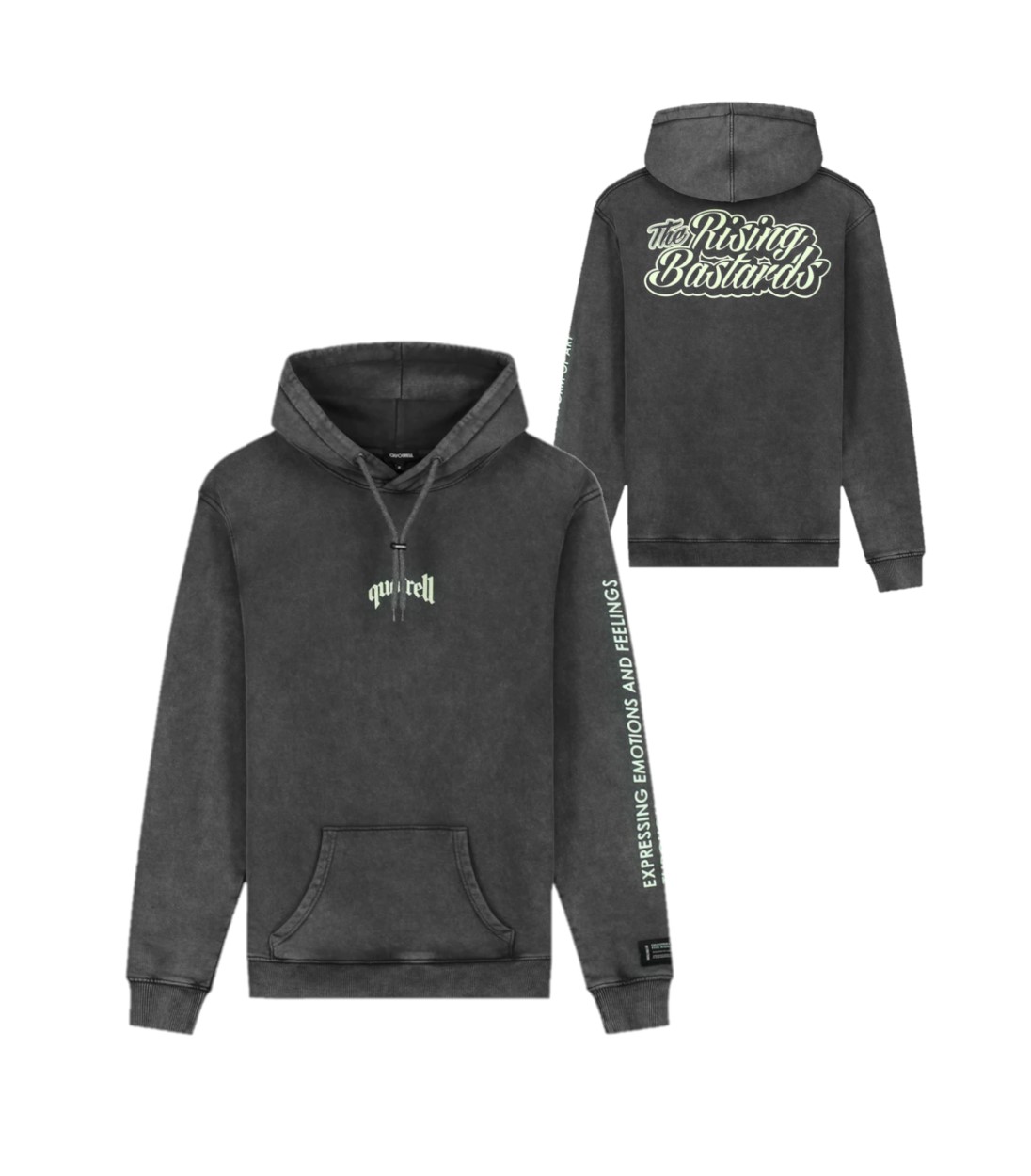 Quotrell X The Rising Bastards Hoodie Acid Grey/Mint