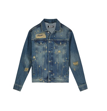 Malelions Damaged Denim Jacket Senior Light Blue - Maat S - Kleur: Blauw | Soccerfanshop