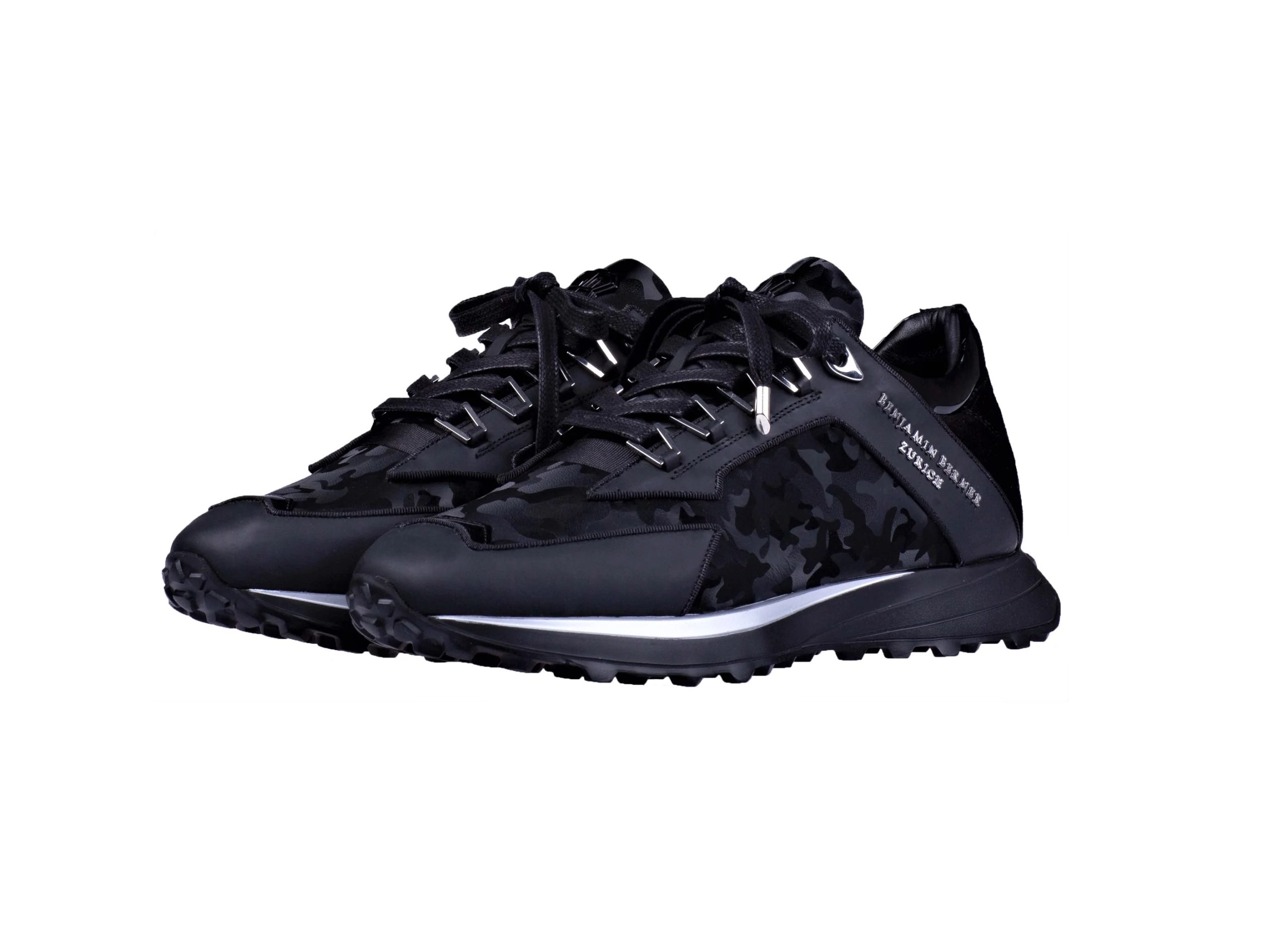 Benjamin Berner LowTop Alpha Runner All Black Reflective Camouflage
