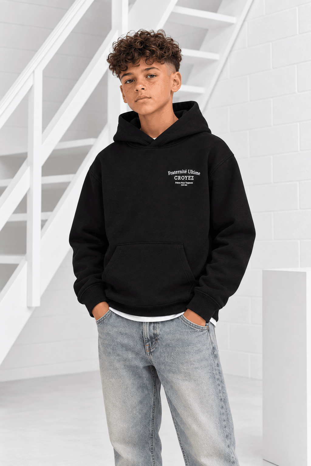 Croyez Fraternité Hoodie Kids Zwart - Maat 140 - Kleur: Zwart | Soccerfanshop