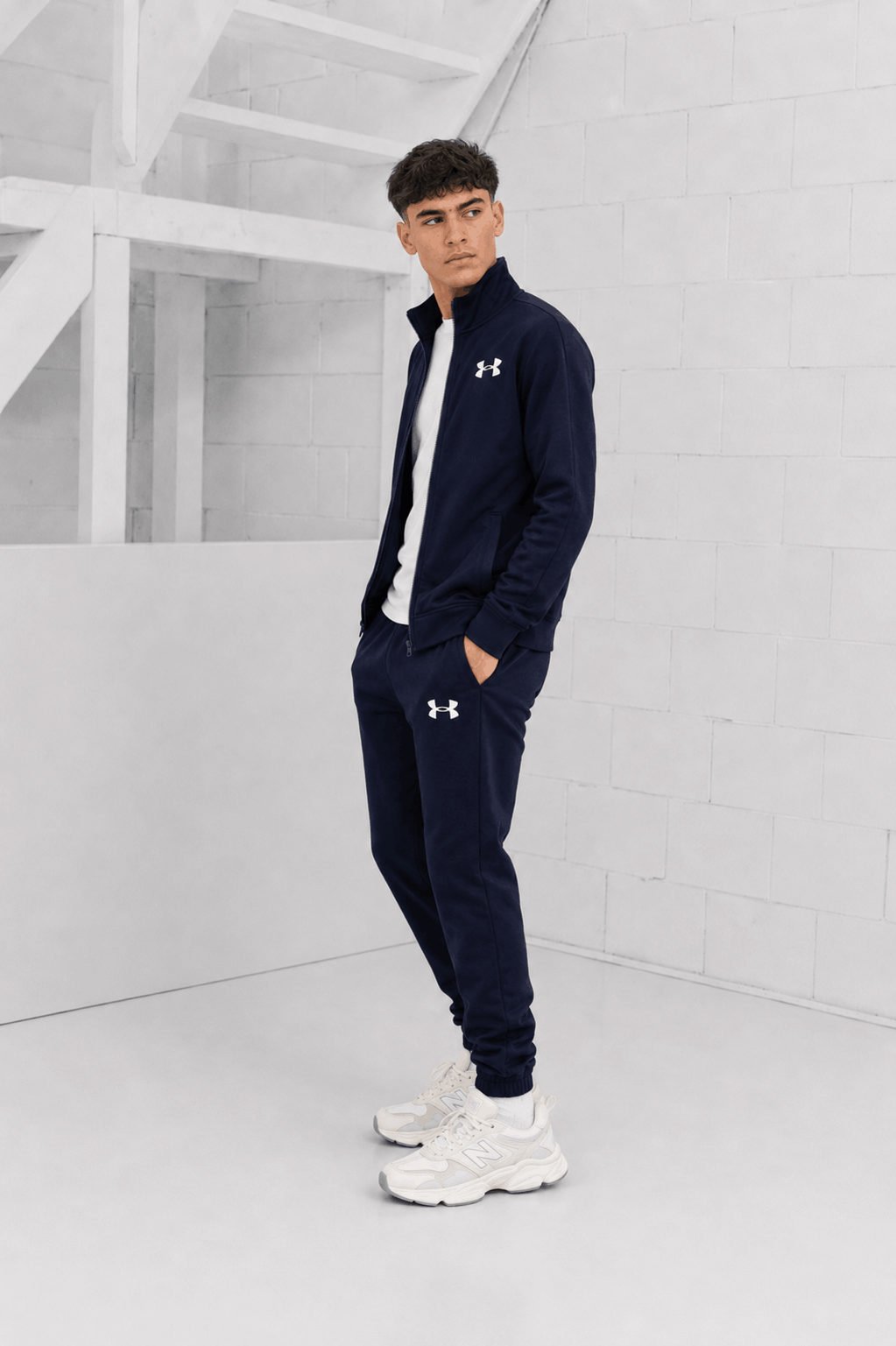 Under Armour Rival Knit Trainingspak Kids Navy - Maat 152 - Kleur: Donkerblauw | Soccerfanshop