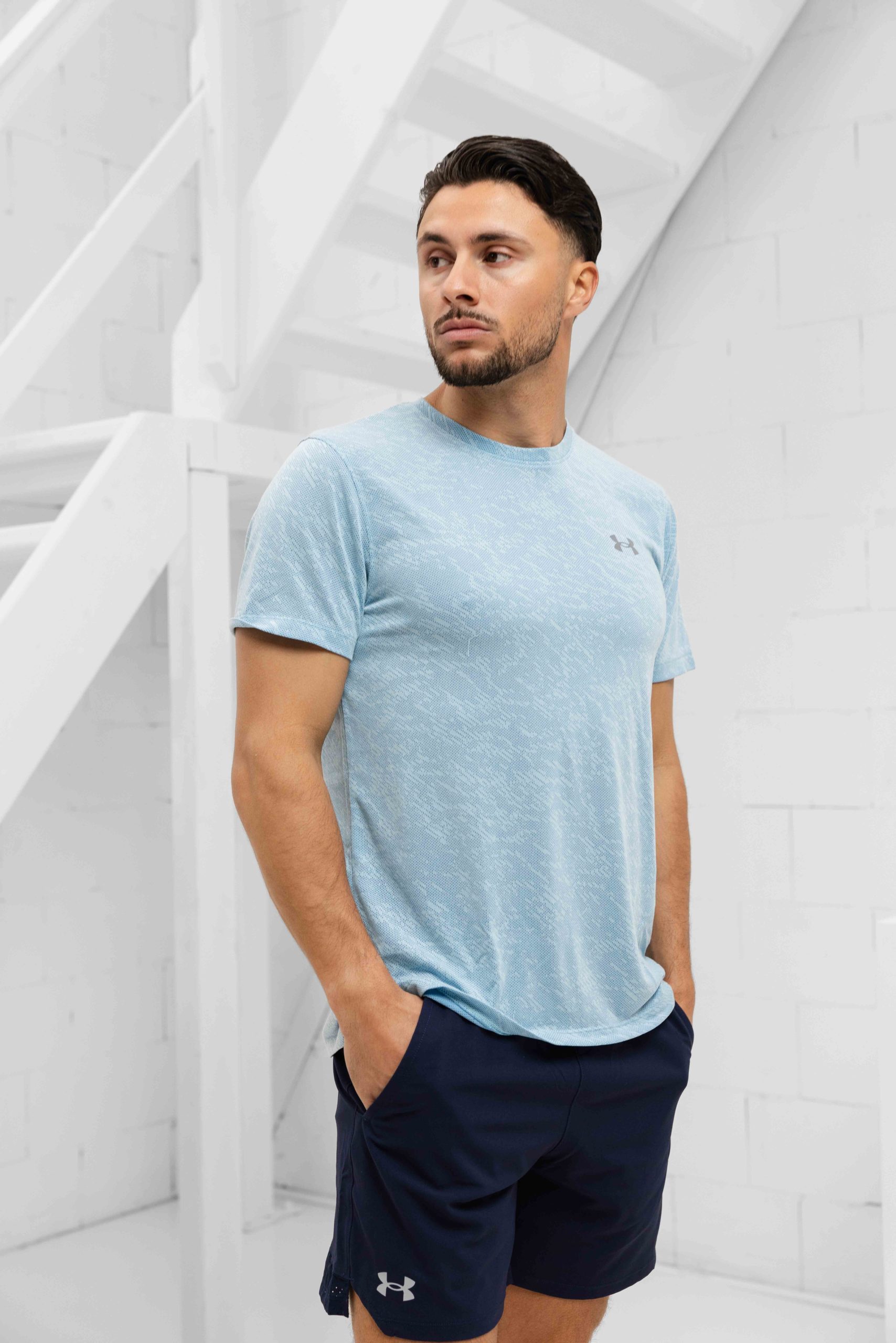 Under Armour Launch Camo T-Shirt Heren Lichtblauw - Maat L - Kleur: Lichtblauw | Soccerfanshop