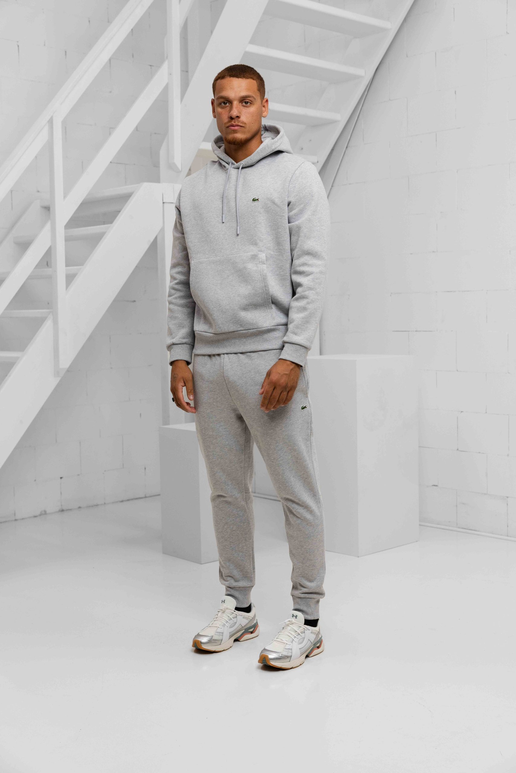Lacoste Fleece Trainingspak Heren Grijs - Maat S - Kleur: Grijs | Soccerfanshop