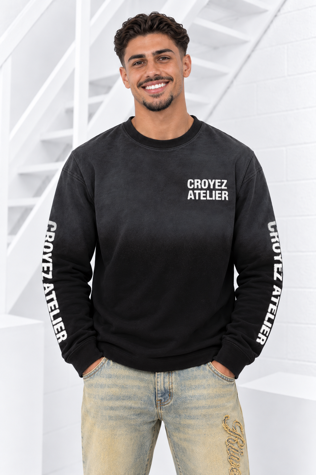 Croyez Sprayed Atelier Longsleeve T-Shirt Heren Zwart - Maat M - Kleur: Zwart | Soccerfanshop