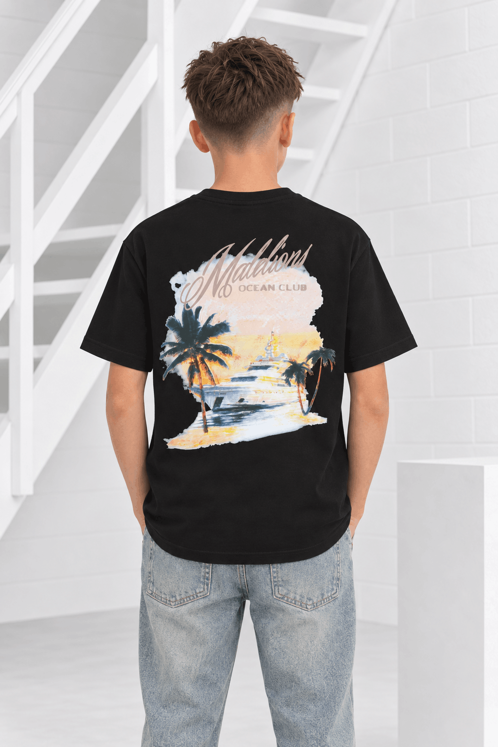 Malelions Junior Relaxed Yacht T-shirt Kids Zwart - Maat 140 - Kleur: Zwart | Soccerfanshop