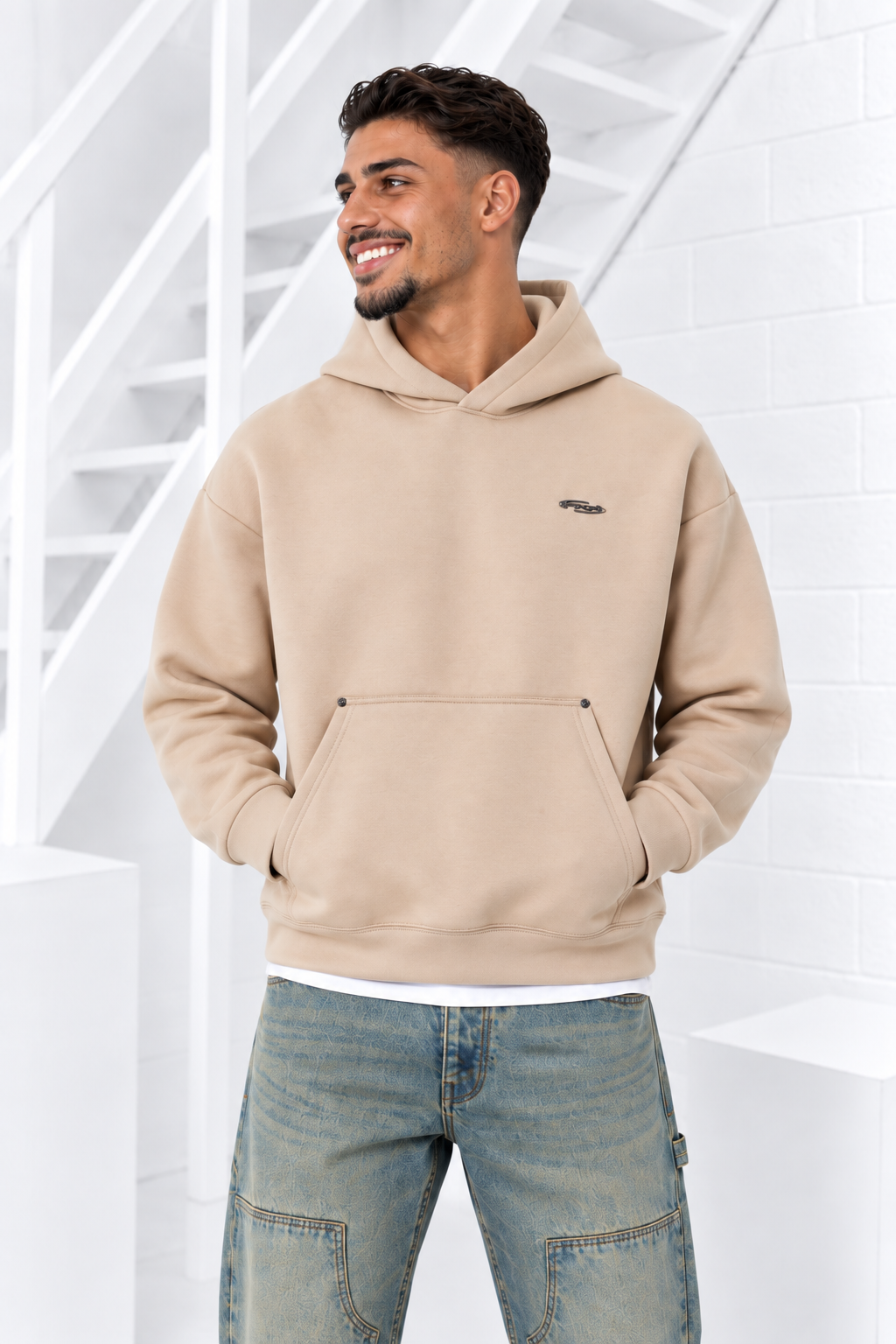 Project X Paris Neopreen Hoodie Heren Beige - Maat XXL - Kleur: BeigeTaupe | Soccerfanshop