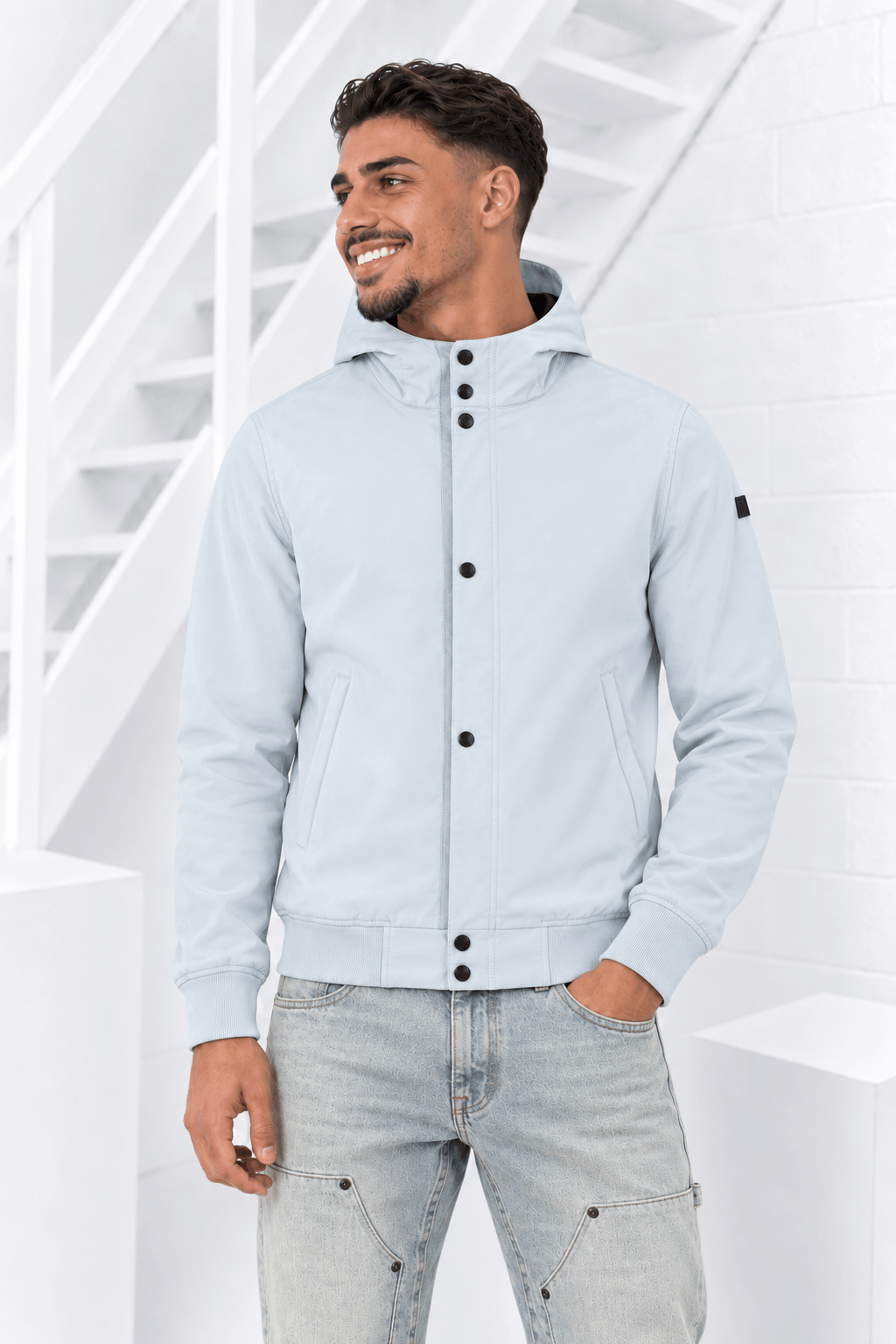 Malelions Placket Softshell Jas Heren Lichtblauw - Maat XL - Kleur: Lichtblauw | Soccerfanshop