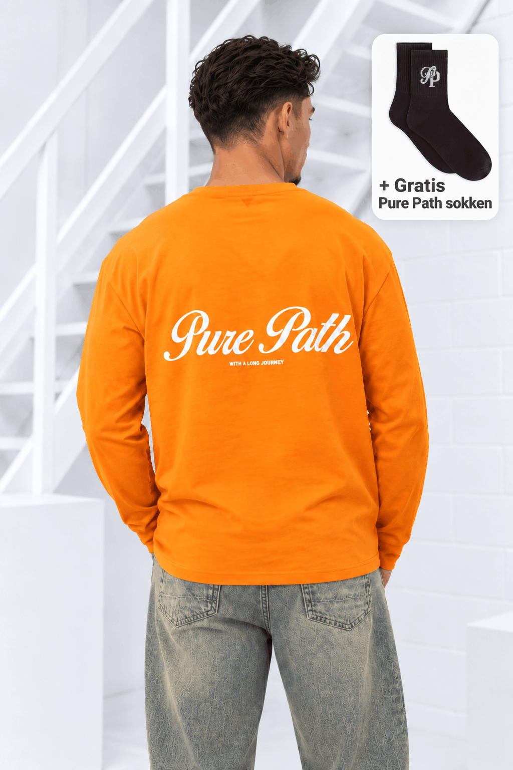 Pure Path Essence Of Life Longsleeve T-Shirt Heren Oranje +GRATIS SOKKEN - Maat XS - Kleur: Oranje | Soccerfanshop