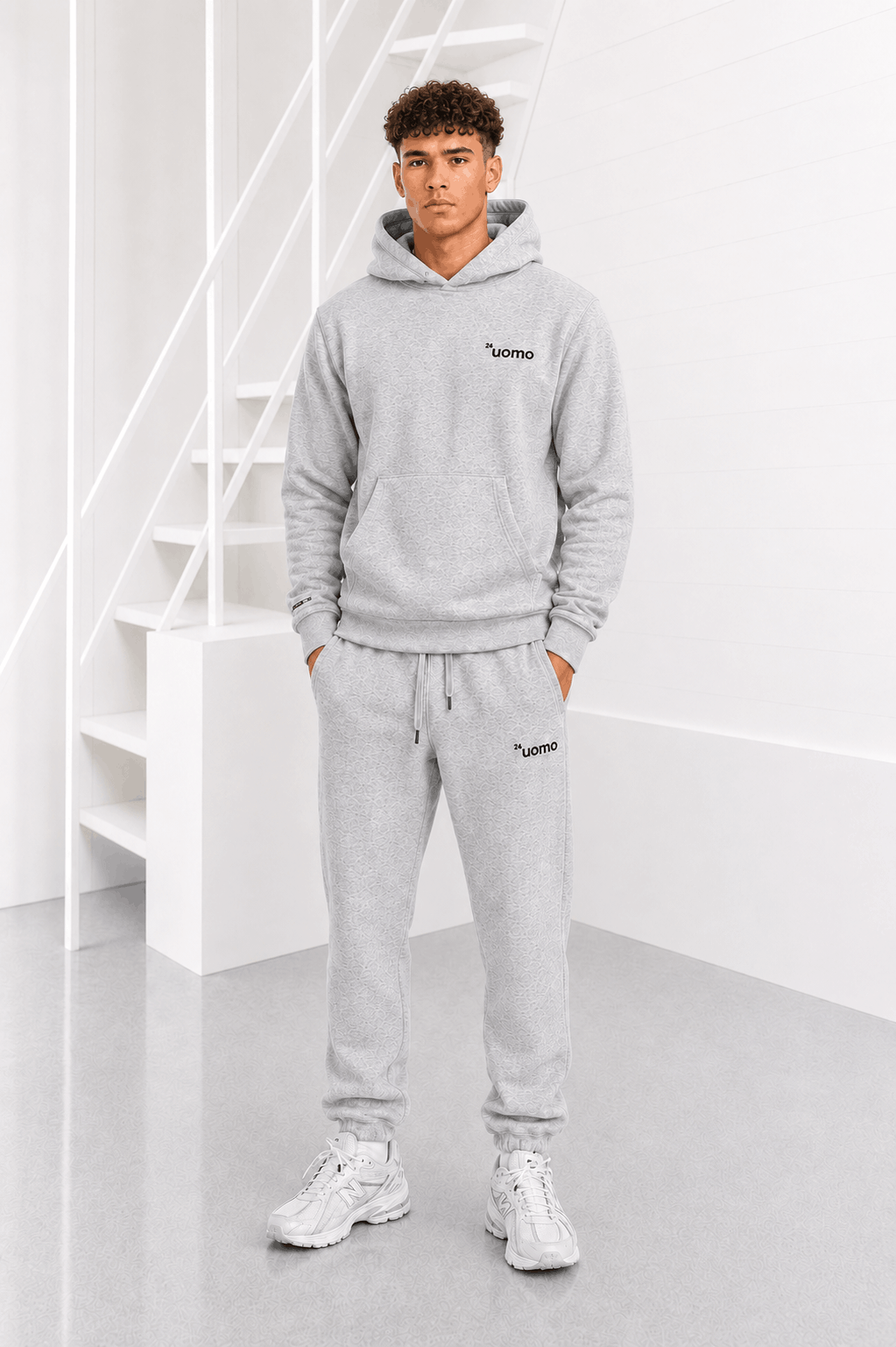 24 Uomo Basic Trainingspak Heren Grijs - Maat S - Kleur: Grijs | Soccerfanshop