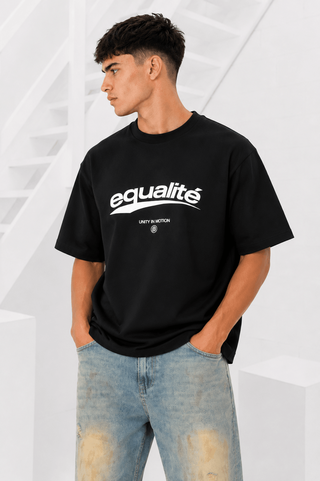 Equalité Axel Oversized T-Shirt Heren Zwart - Maat XS - Kleur: WitZwart | Soccerfanshop