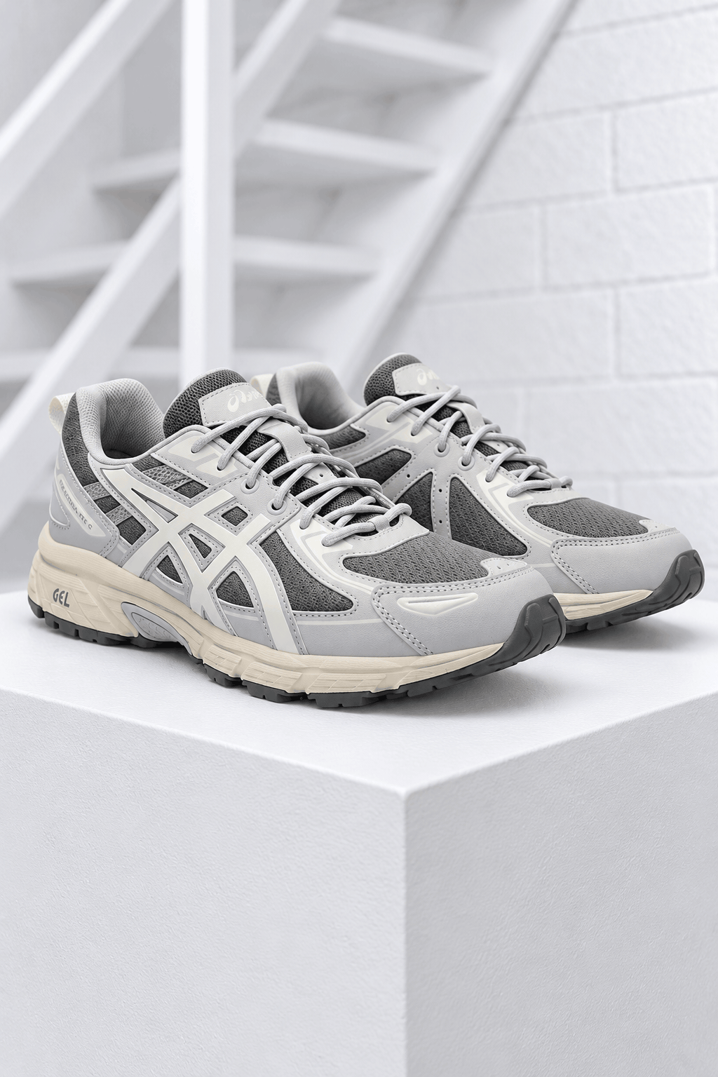 Asics Gel-Venture 6 Sneakers Unisex Grijs/Creme - Maat 43.5 - Kleur: cremeGrijs | Soccerfanshop