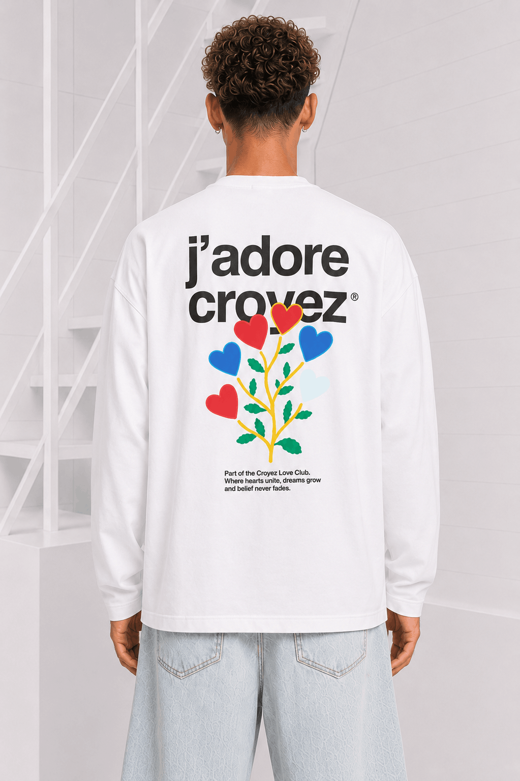 Croyez J'Adore Longsleeve T-Shirt Heren Wit - Maat XS - Kleur: Wit | Soccerfanshop