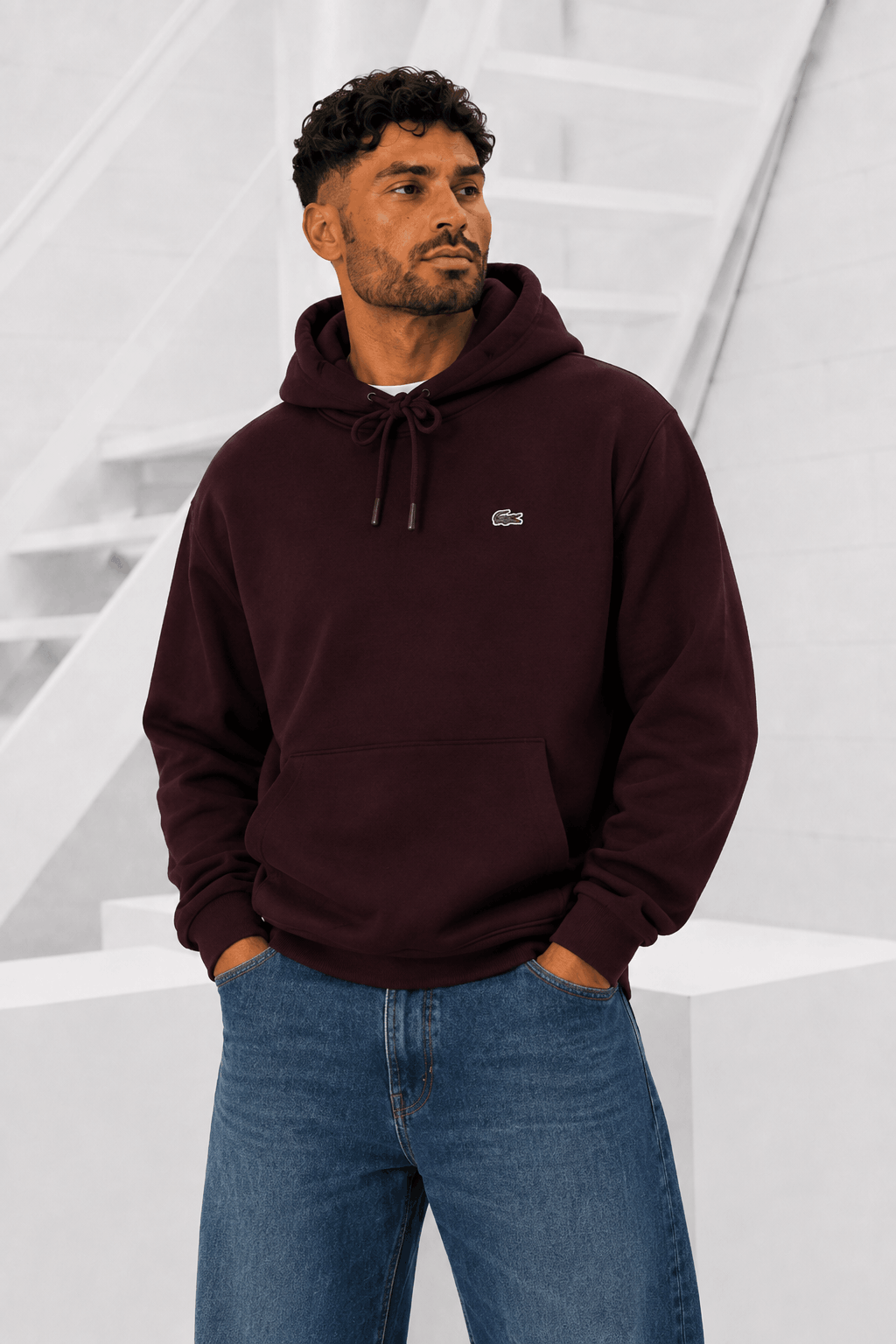 Lacoste Fleece Hoodie Heren Donker Bruin - Maat S - Kleur: Donkerbruin | Soccerfanshop