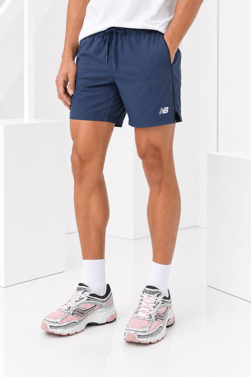 New Balance Sport Korte Broek Heren Donkerblauw - Maat L - Kleur: Donkerblauw | Soccerfanshop