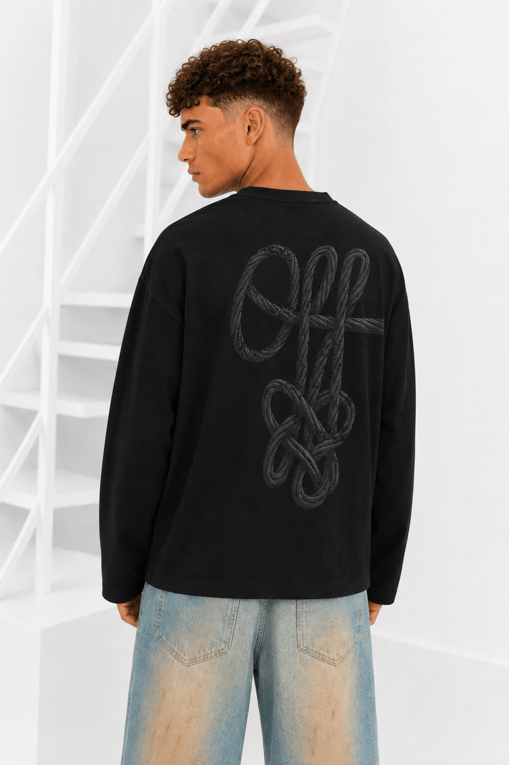 Off The Pitch Rope Flow Longsleeve Shirt Heren Zwart - Maat S - Kleur: Zwart | Soccerfanshop