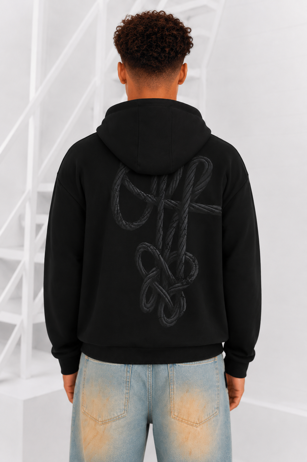 Off The Pitch Rope Flow Hoodie Heren Zwart - Maat S - Kleur: Zwart | Soccerfanshop
