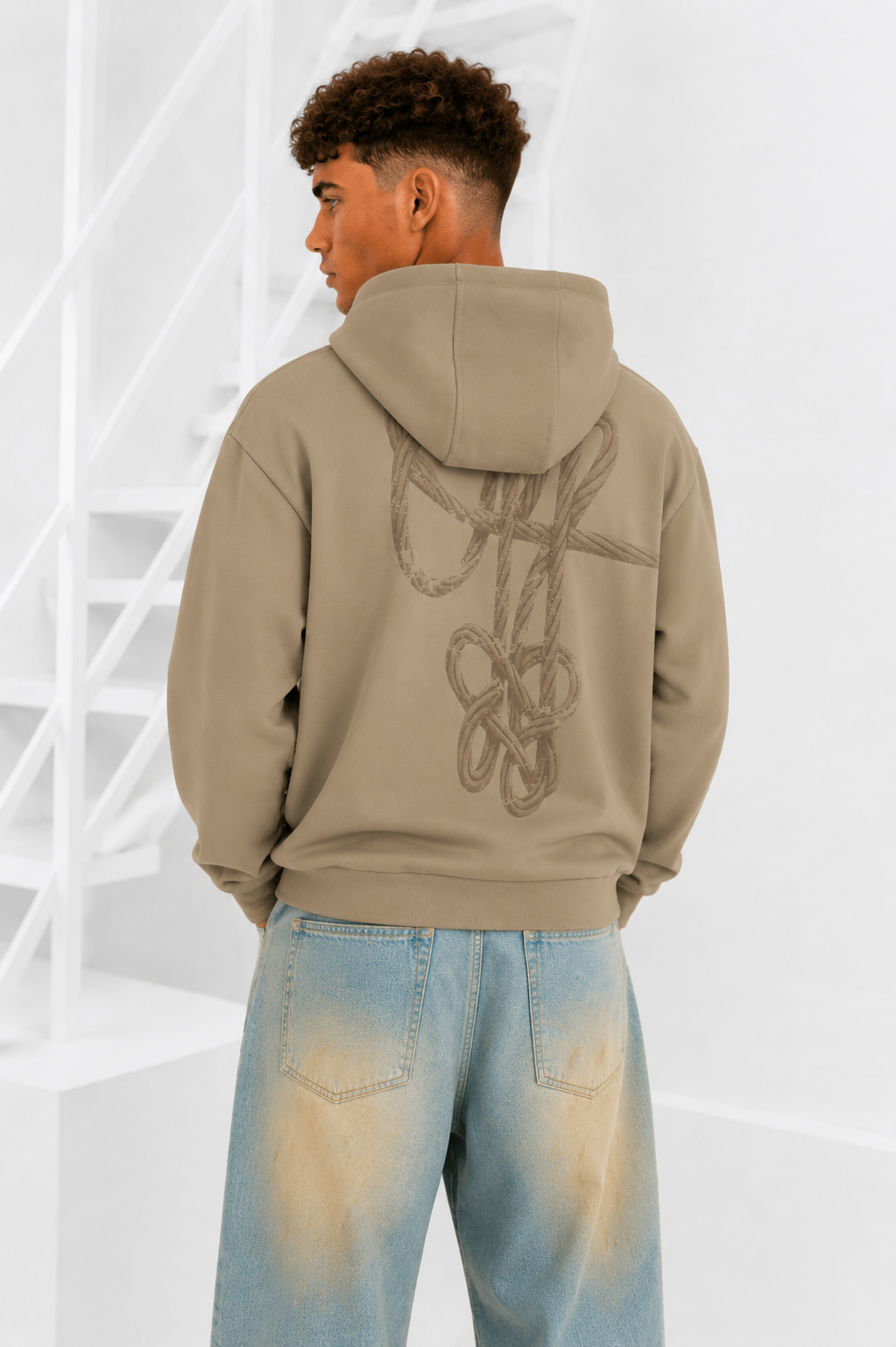 Off The Pitch Rope Flow Hoodie Heren Sand - Maat XL - Kleur: Sand | Soccerfanshop