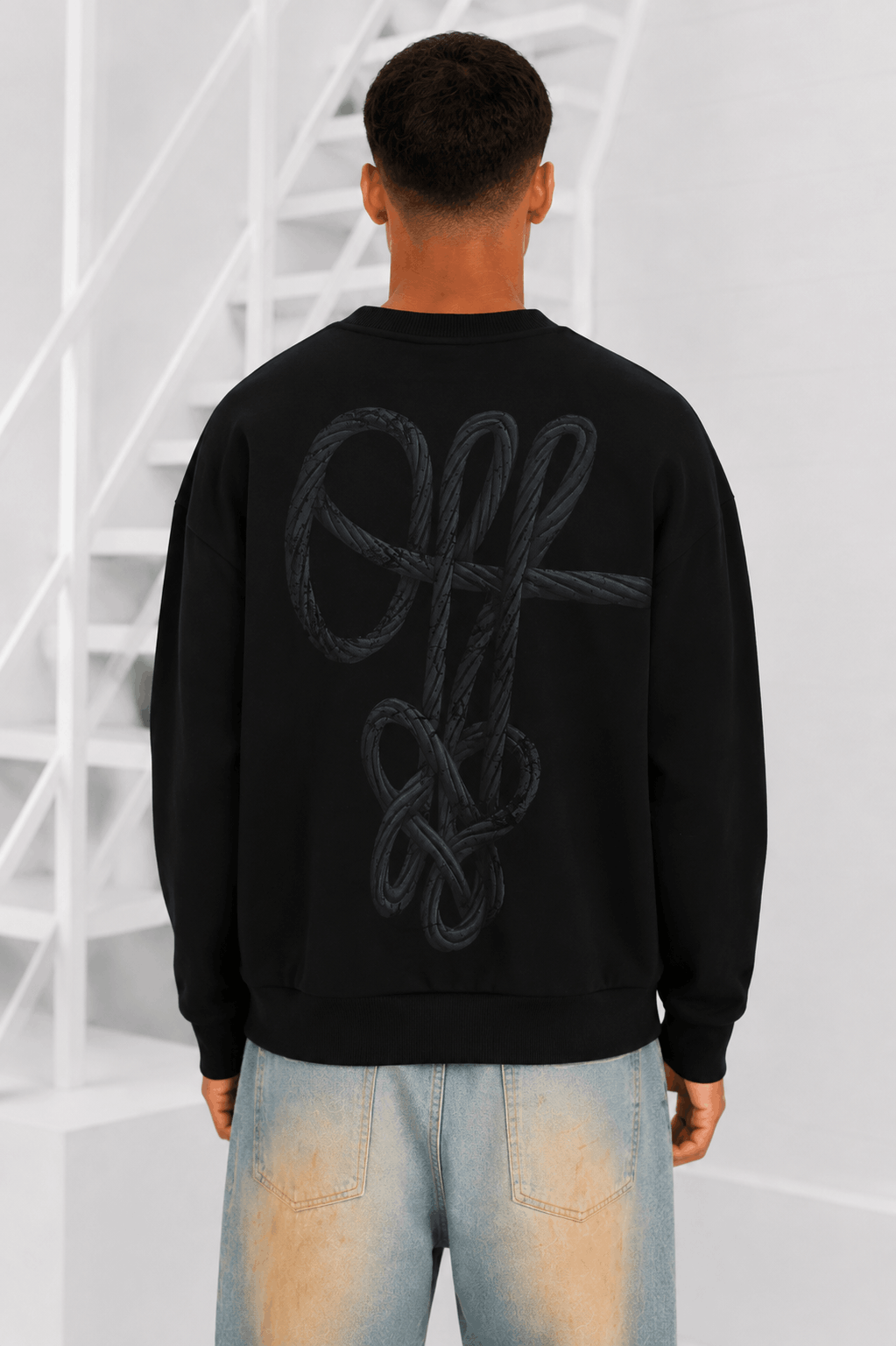 Off The Pitch Rope Flow Crewneck Heren Zwart - Maat XL - Kleur: Zwart | Soccerfanshop