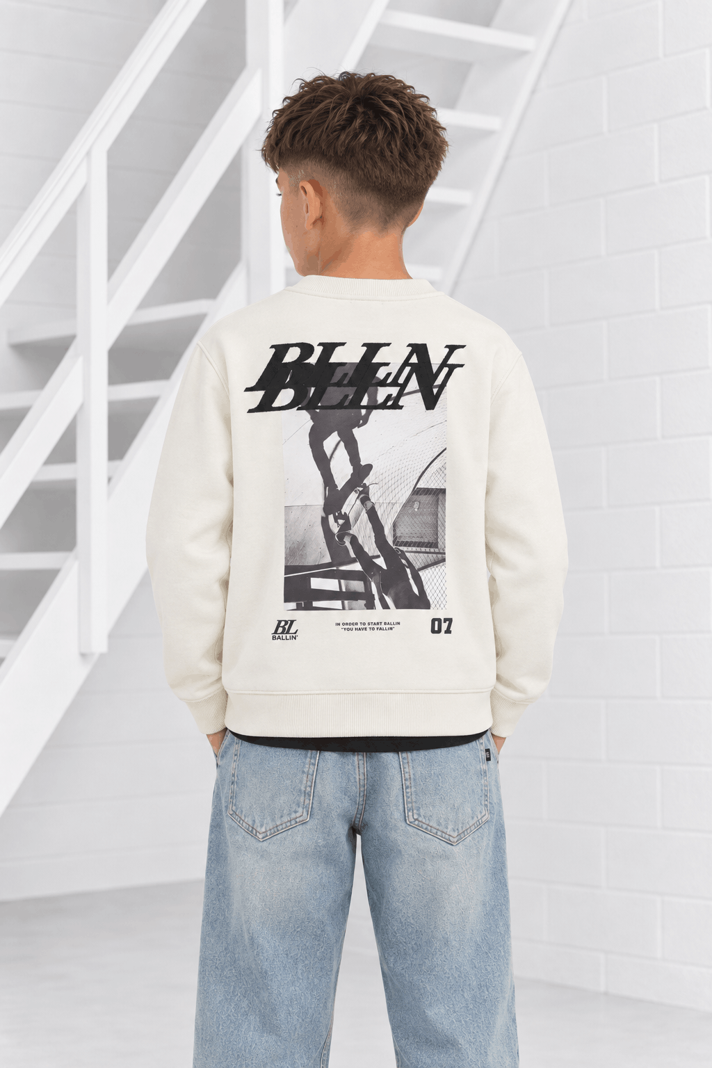 Ballin Amsterdam Crewneck Regular Kids Beige - Maat 164 - Kleur: Beige | Soccerfanshop