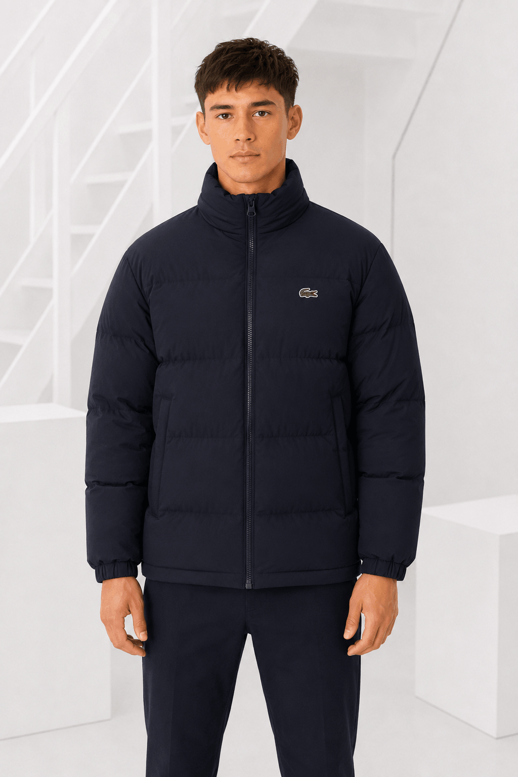 Lacoste Waterafstotende Donsjas Heren Donkerblauw - Maat S - Kleur: Donkerblauw | Soccerfanshop
