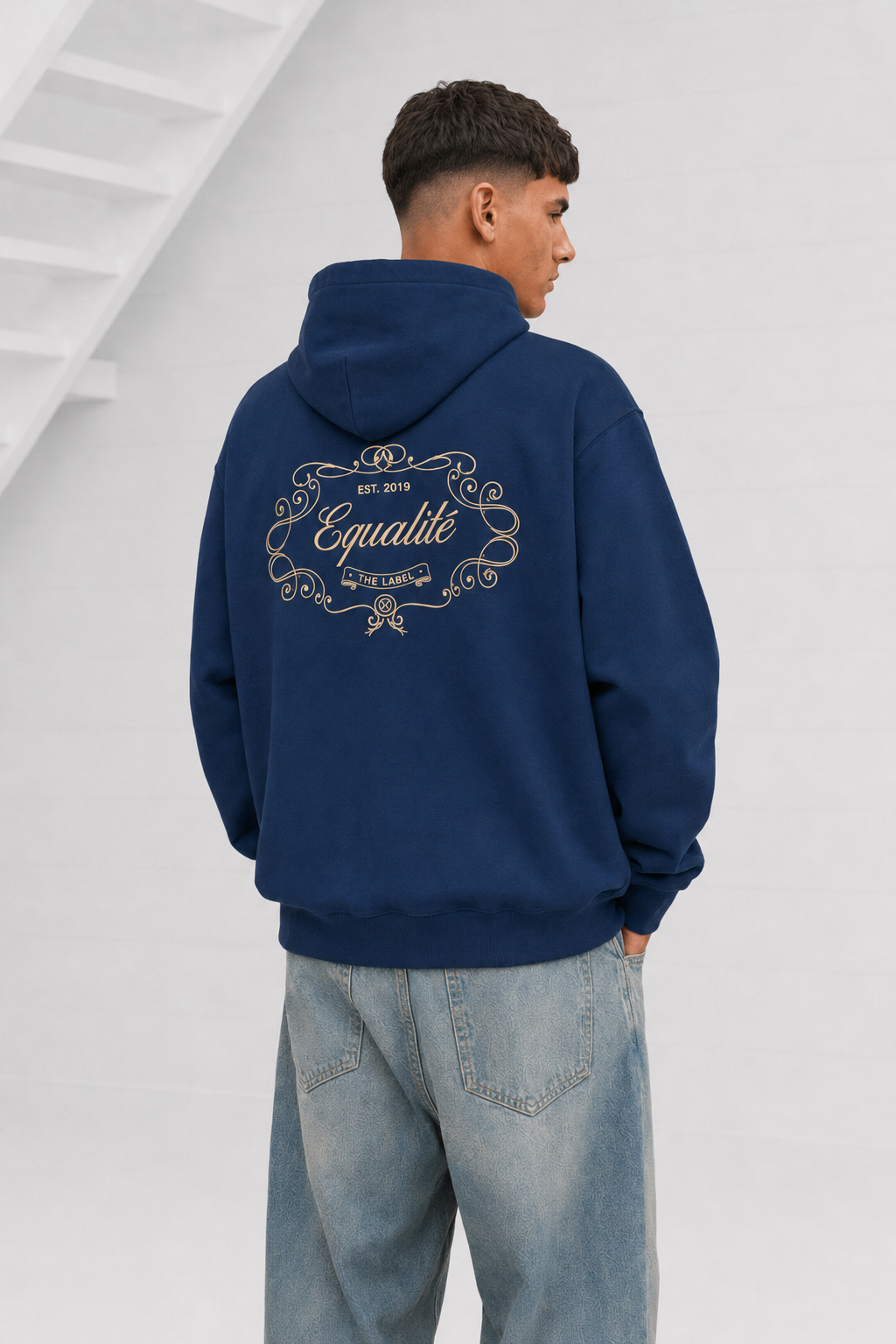 Equalité Royal Oversized Hoodie Heren Donkerblauw - Maat S - Kleur: DonkerblauwGoud | Soccerfanshop