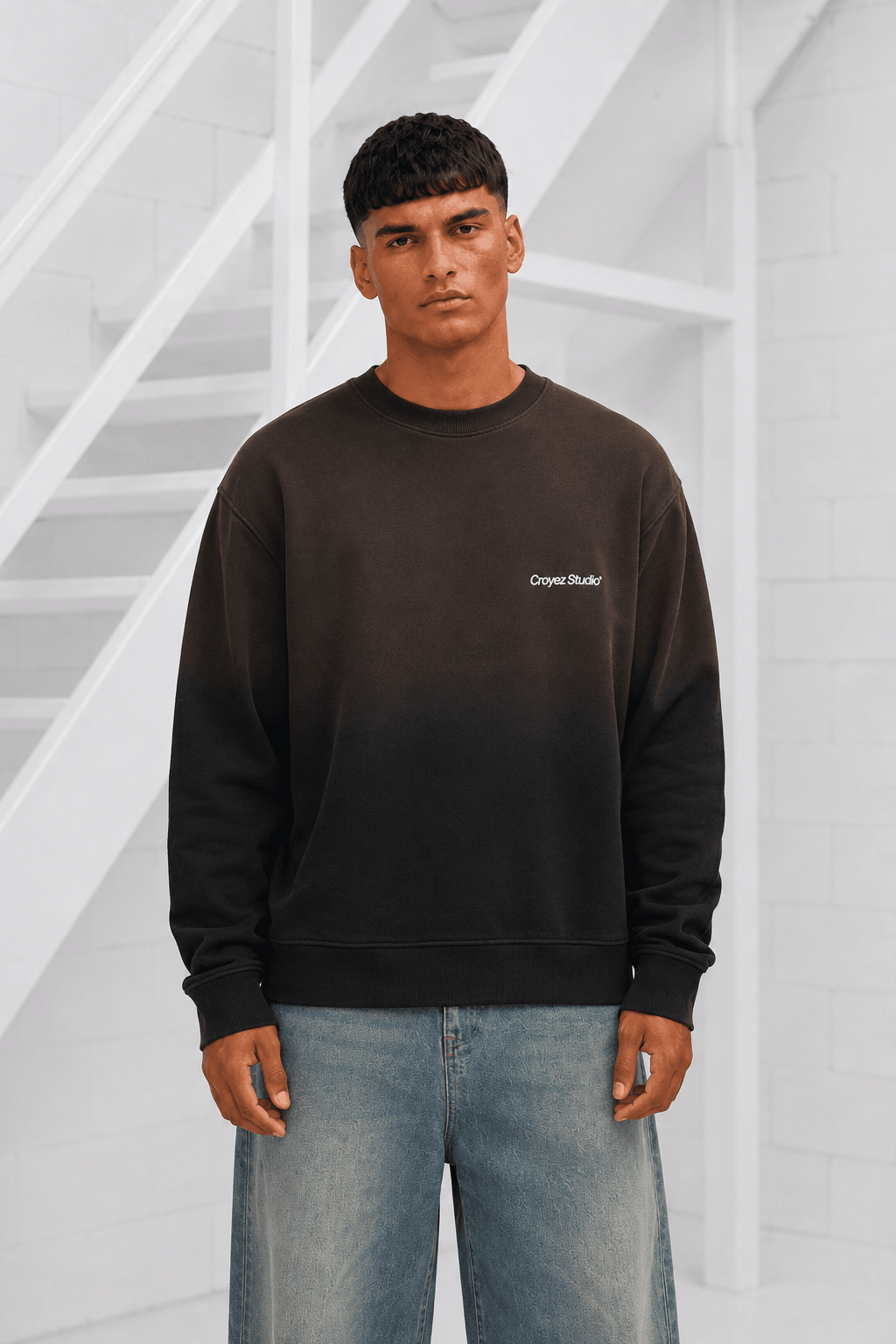 Croyez Studio Faded Sweater Heren Zwart - Maat XS - Kleur: WitZwart | Soccerfanshop