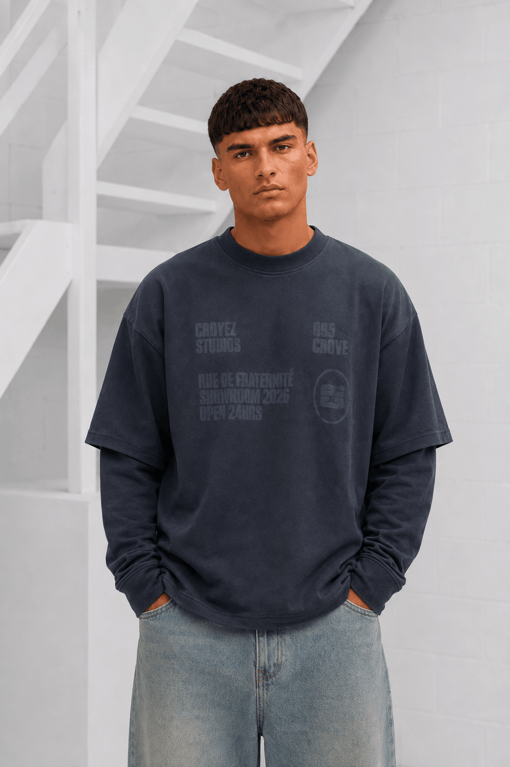 Croyez showroom Double Sleeve T-Shirt Heren Antra - Maat S - Kleur: antra | Soccerfanshop