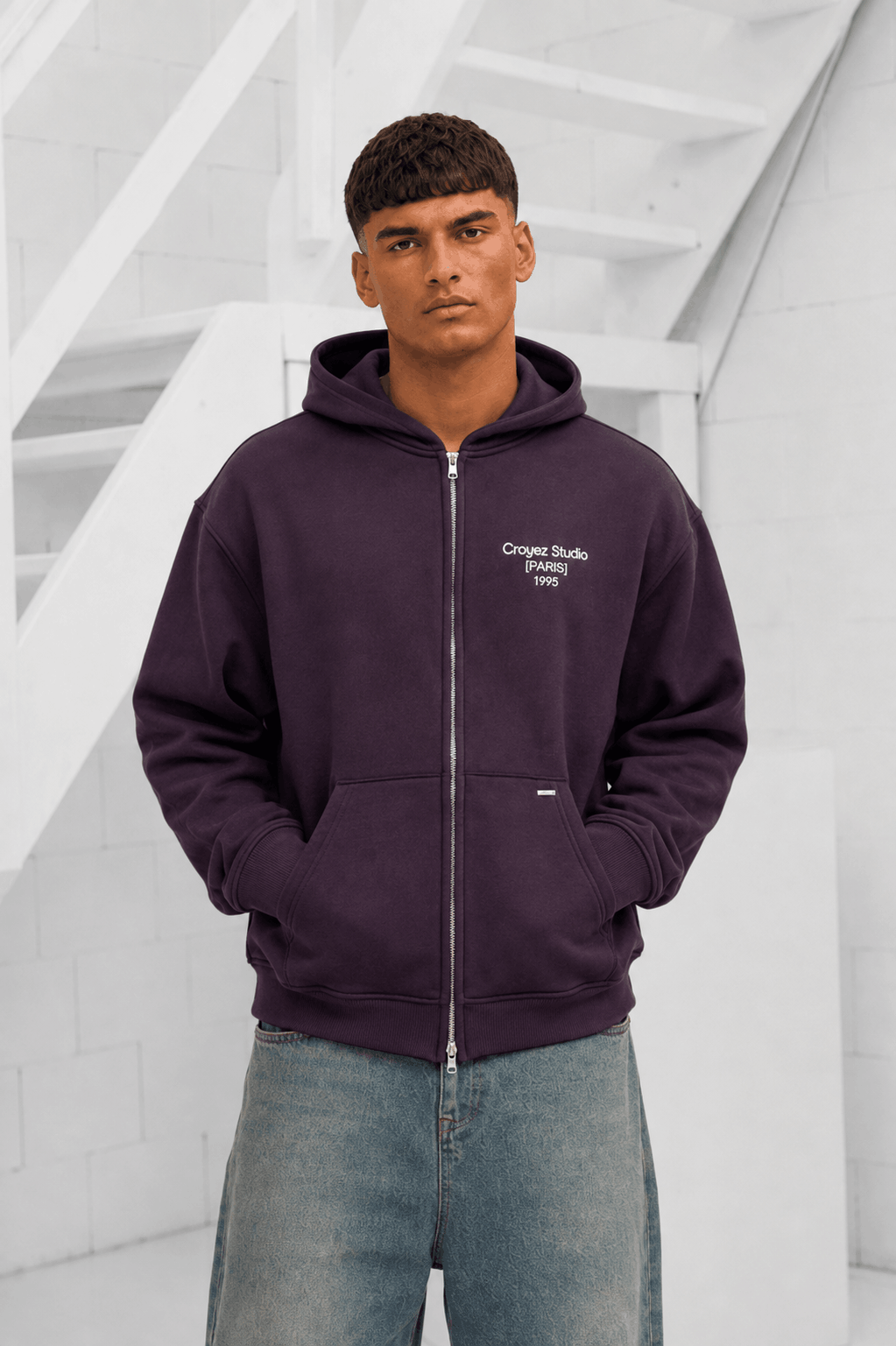Croyez Studio Damaged Zip Hoodie Heren Ralsin Red - Maat S - Kleur: antra | Soccerfanshop