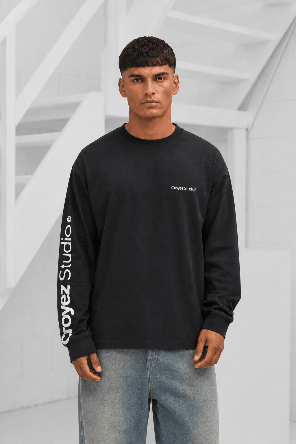 Croyez Studio Faded Longsleeve T-Shirt Heren Zwart - Maat XS - Kleur: Zwart | Soccerfanshop