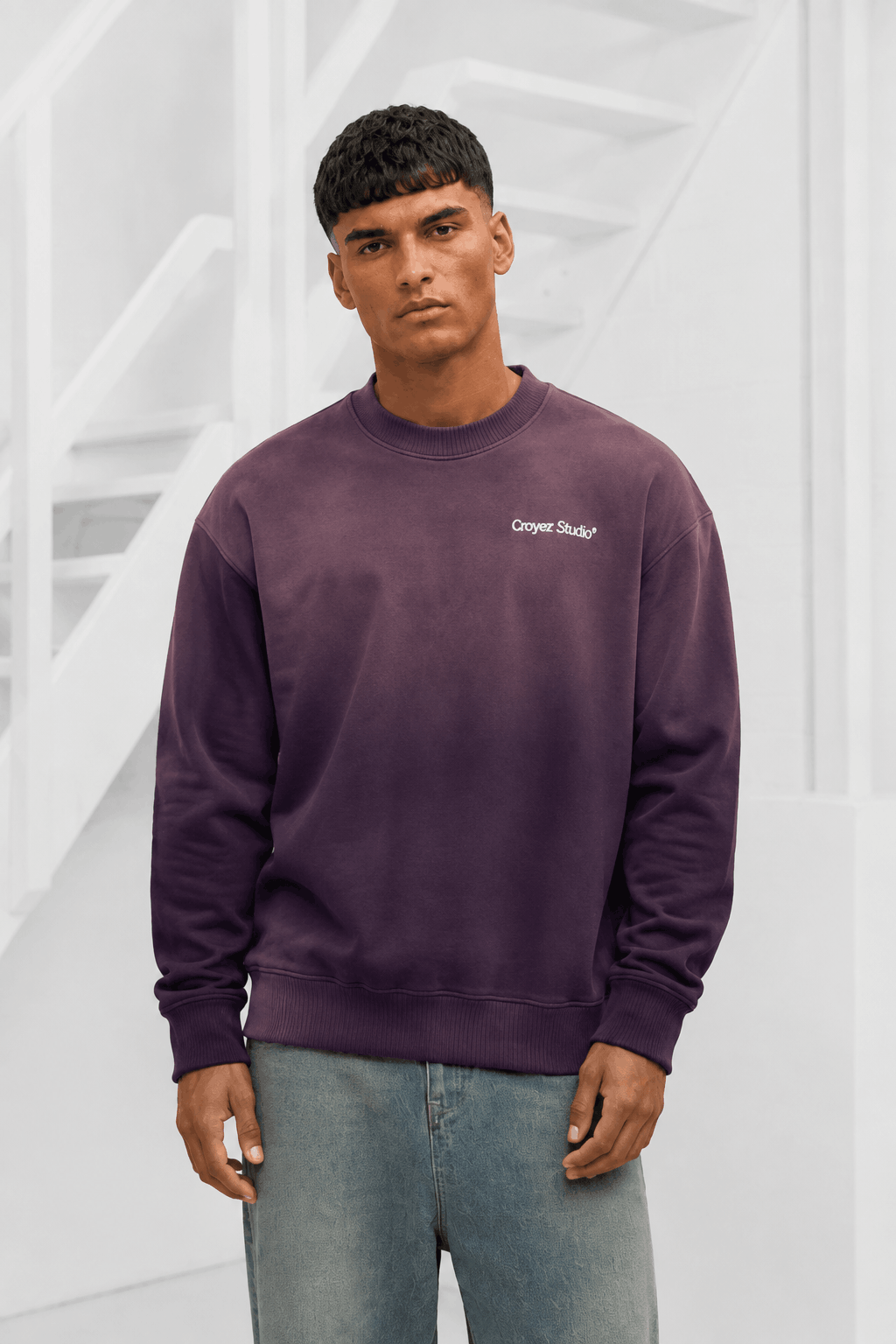 Croyez Studio Faded Sweater Heren Ralsin Red - Maat S - Kleur: Donkerrood | Soccerfanshop
