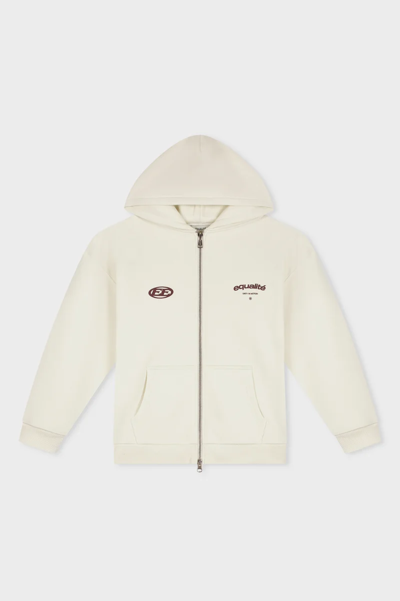 Equalité Stay Equal Oversized Full Zip Hoodie Heren Gebroken Wit - Maat S - Kleur: Gebroken WitRood | Soccerfanshop