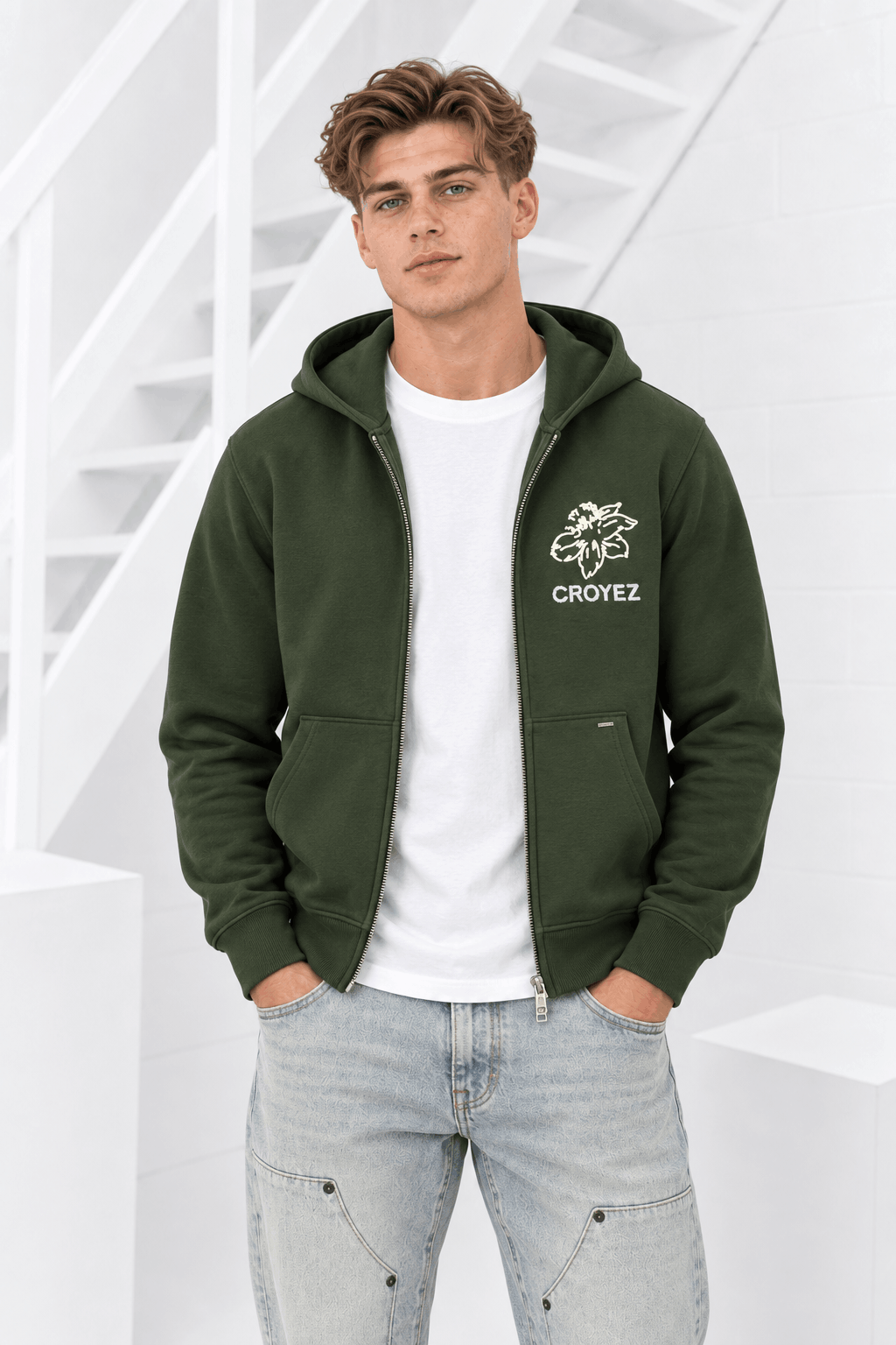 Croyez Gardener Zip Hoodie Heren Donkergroen - Maat M - Kleur: Donkergroen | Soccerfanshop