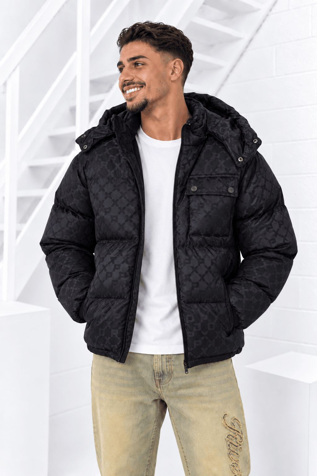 Project X Paris Gewatteerde Winterjas Heren Zwart - Maat M - Kleur: Zwart | Soccerfanshop