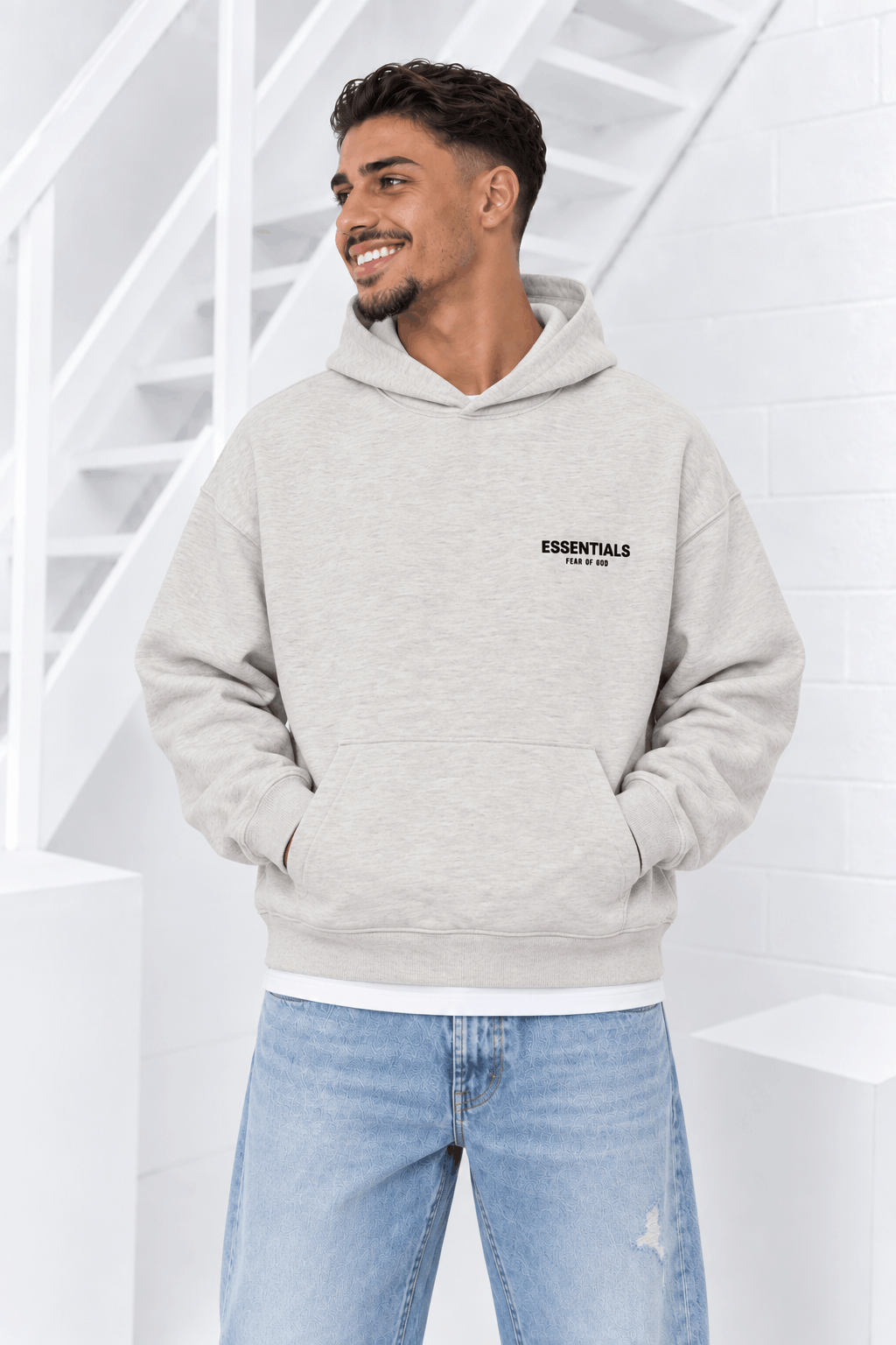 Fear of God Essentials Hoodie Heren Light Oatmeal - Maat XS - Kleur: Grijs | Soccerfanshop