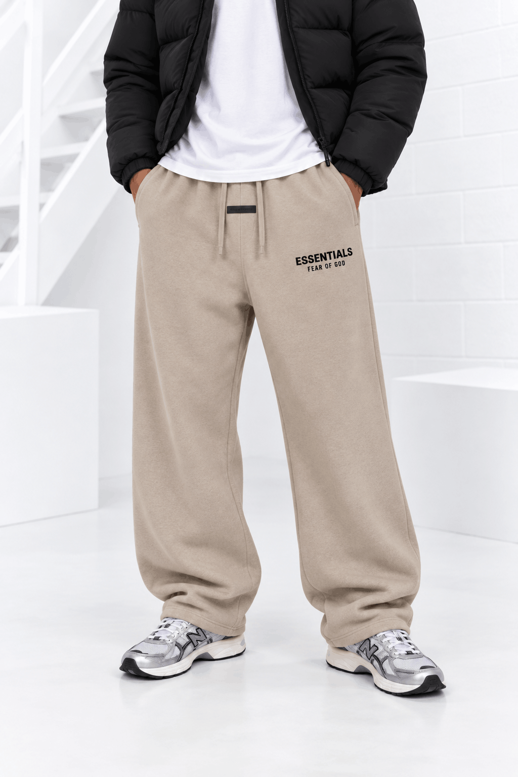 Fear Of God Essentials Fleece Sweatpants Heren Desert Sand - Maat M - Kleur: ZwartBruin | Soccerfanshop