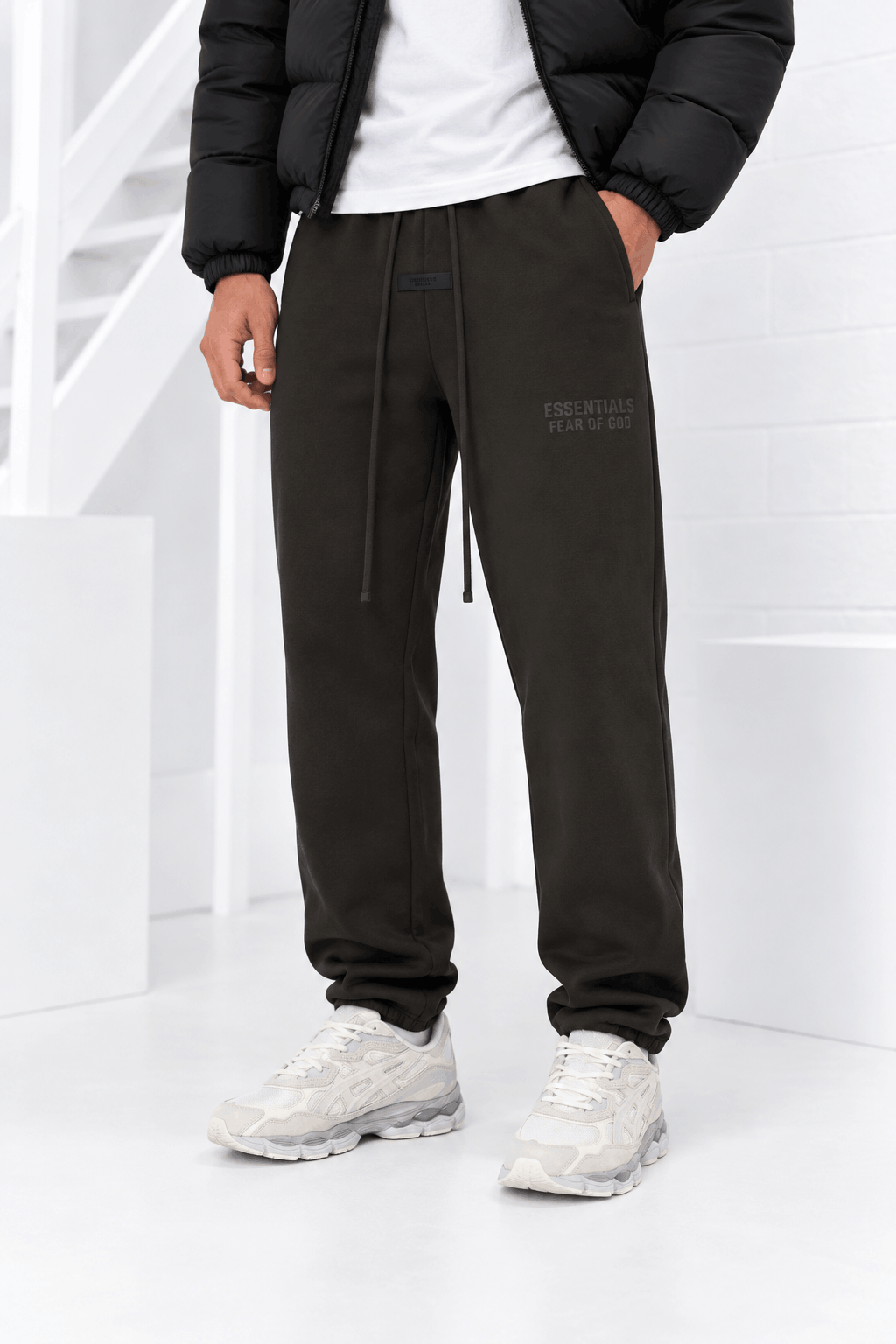 Fear Of God Essentials Fleece Sweatpants Heren Off Black - Maat XL - Kleur: Zwart | Soccerfanshop