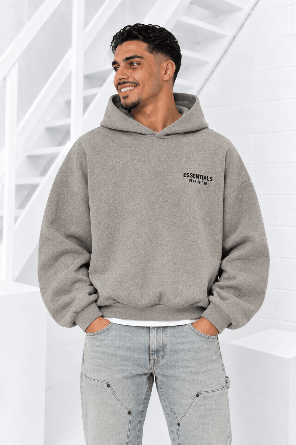 Fear Of God Essentials Hoodie Heren Heather Grey - Maat S - Kleur: Grijs | Soccerfanshop