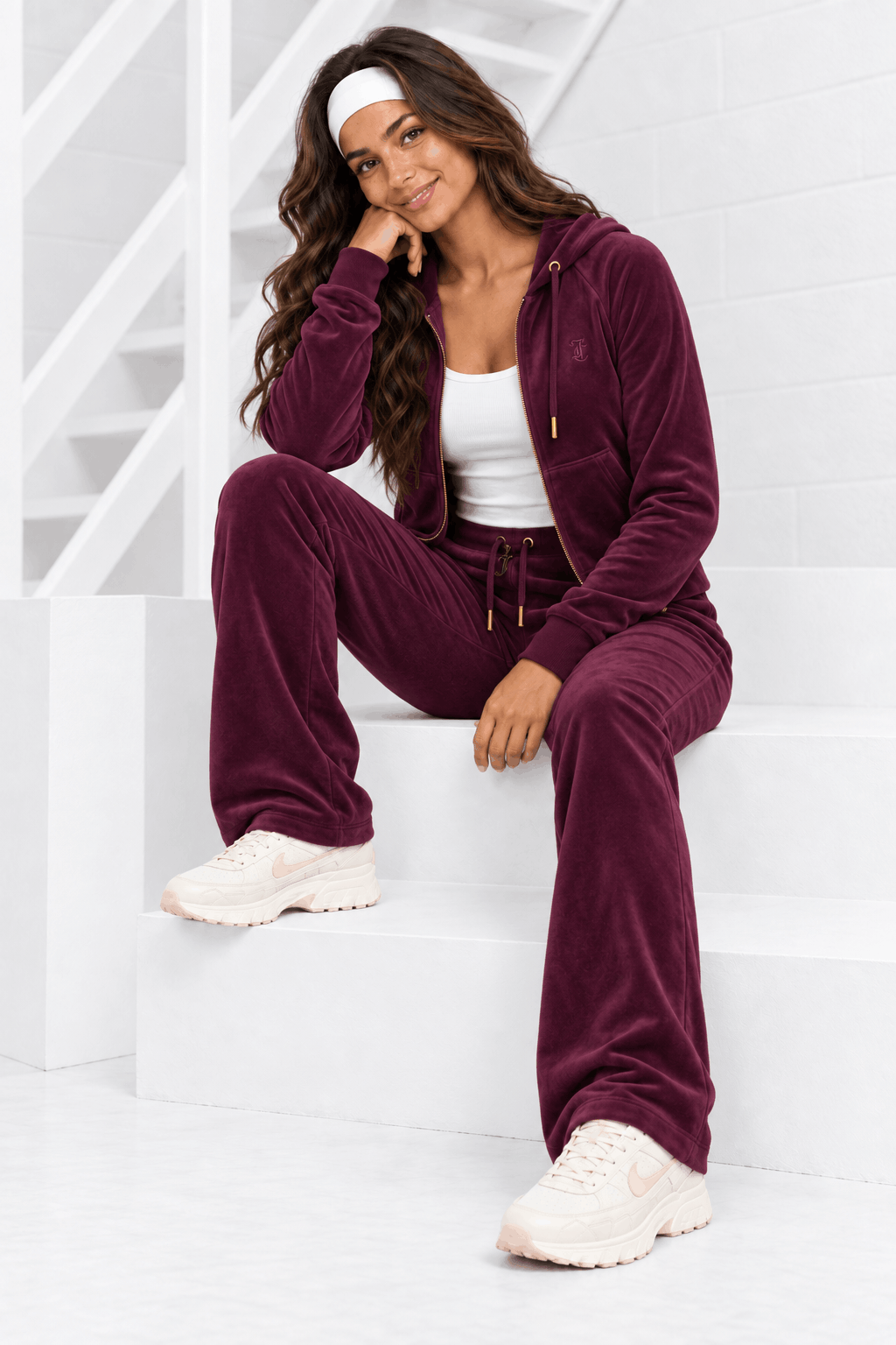 Juicy Couture Robertson Full Zip Trainingspak Dames Donkerpaars - Maat L - Kleur: Donkerpaars | Soccerfanshop