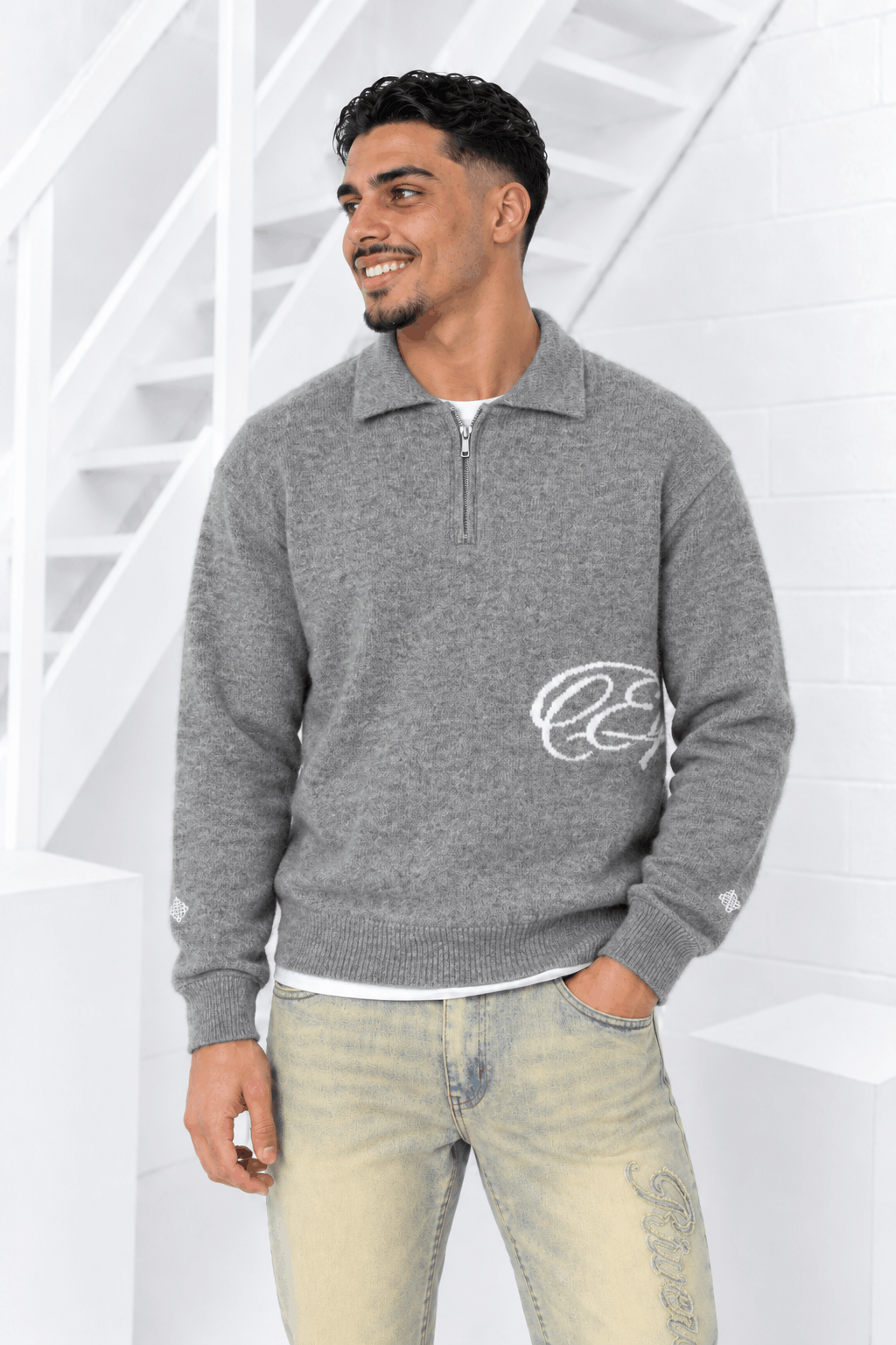 Equalite Fluffy KNit Quarter Zip Grijs Heren - Maat S - Kleur: Grijs | Soccerfanshop