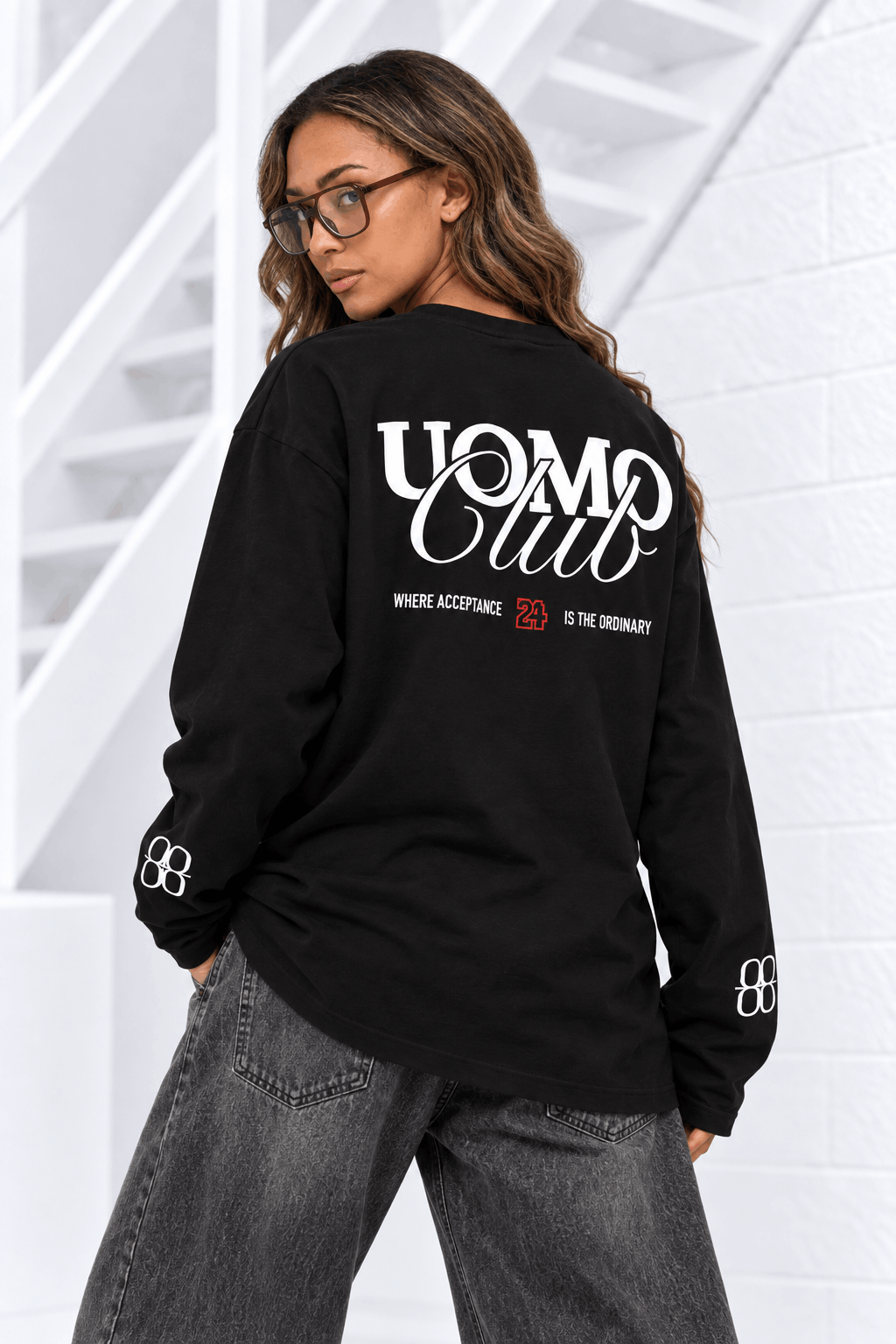 24 Uomo Community Longsleeve Dames Zwart - Maat XL - Kleur: Zwart | Soccerfanshop