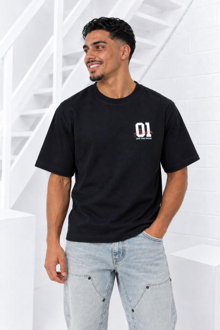 Off The Pitch 8TH Bash Loose Fit T-Shirt Heren Zwart