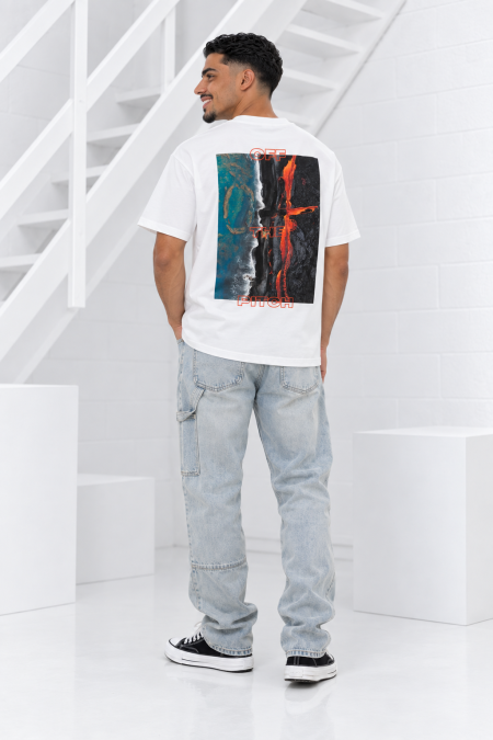 Off The Pitch Lava Oversized T-Shirt Heren Wit