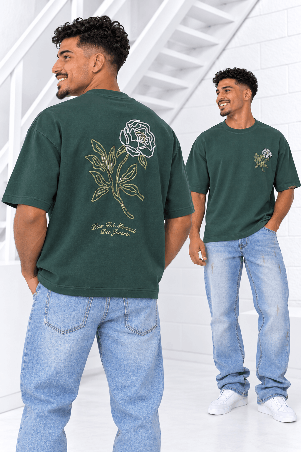 Pas De Monaco Verdure T-shirt Heren Groen - Maat XL - Kleur: DonkergroenLichtgroenRoze | Soccerfanshop