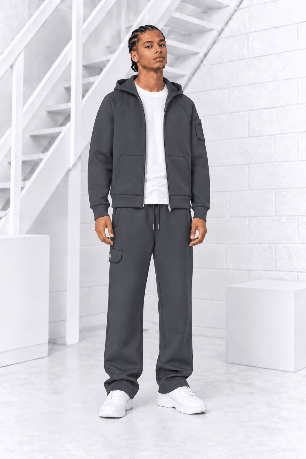 Croyez Scuba Zip Hoodie Trainingspak Heren Grijs - Maat S - Kleur: Grijs | Soccerfanshop