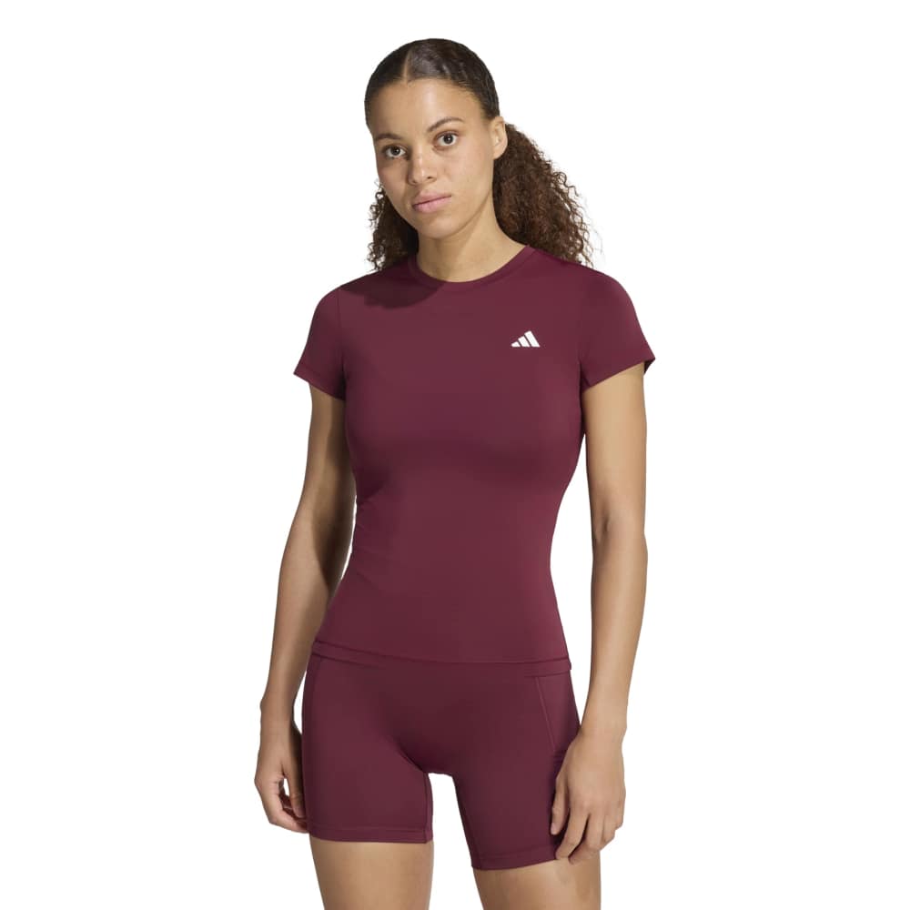 Adidas PrimeLift Essentials T-shirt Dames Bordeaux - Maat M - Kleur: Bordeaux | Soccerfanshop